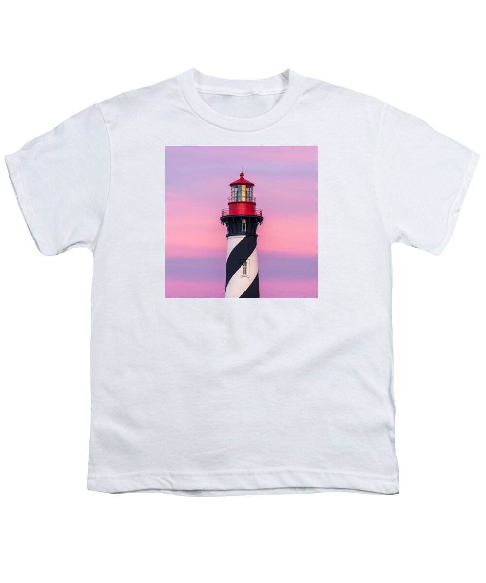 America Youth T-Shirt featuring the photograph Anastasia Lighthouse At Dusk by Rob Sellers