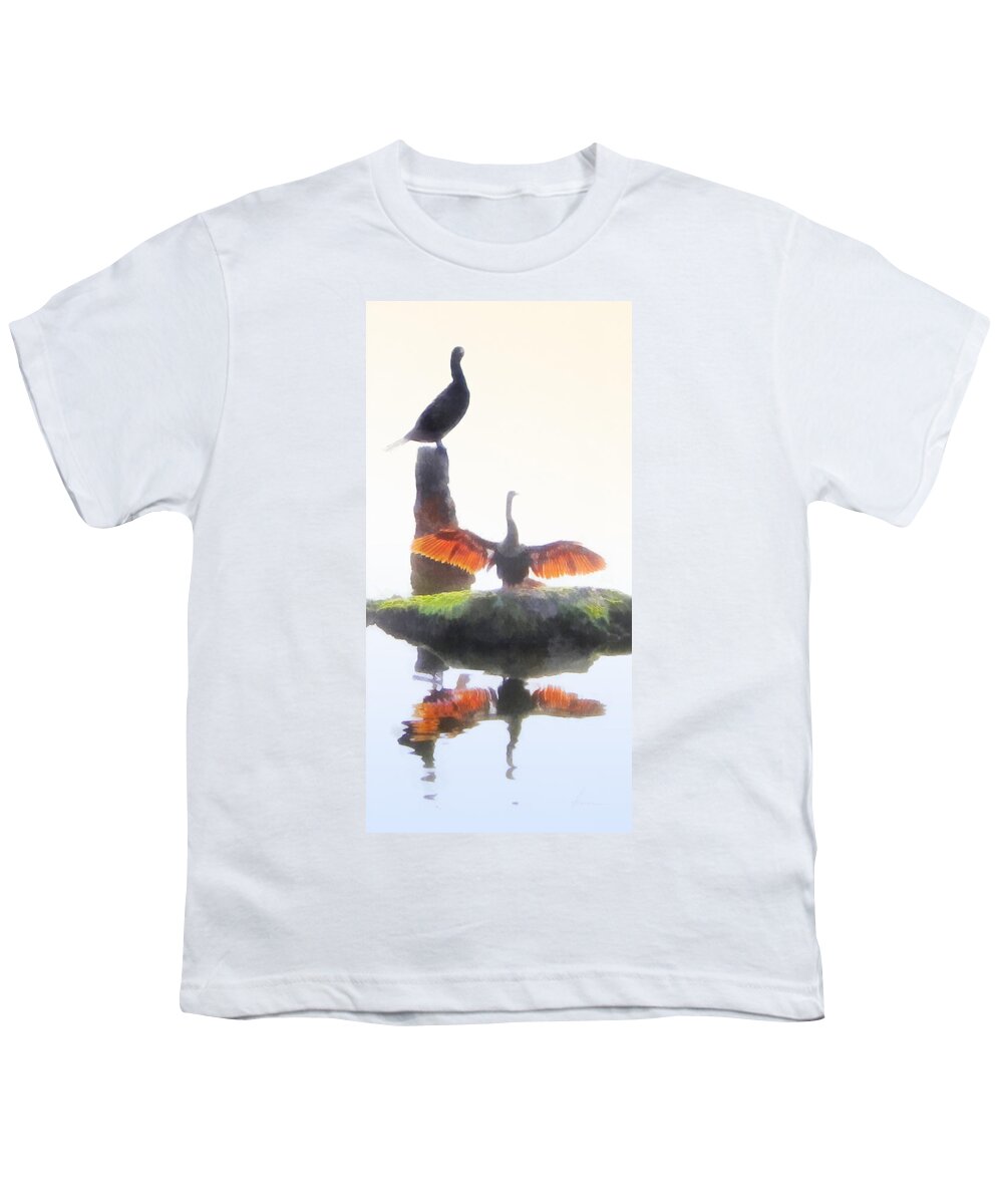 Anhingas Youth T-Shirt featuring the digital art Anhingas Morning by Frances Miller