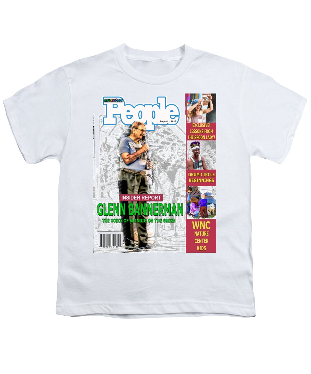 Magazine Youth T-Shirt featuring the digital art Asheville People Aug 2015 by John Haldane