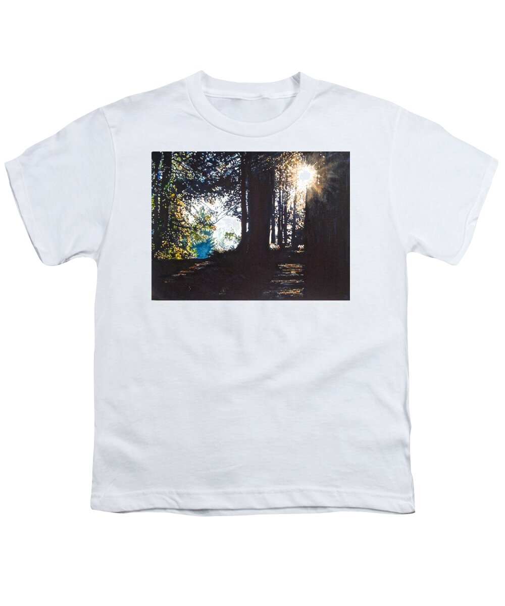 Landscape Youth T-Shirt featuring the painting At Sunset by Barbara Pease