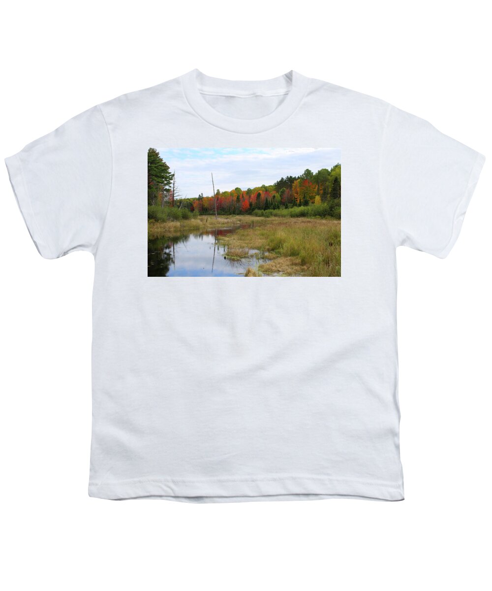 Autumn Youth T-Shirt featuring the photograph Autumn Marsh View by Brook Burling