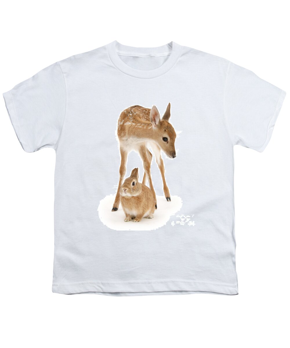 Fallow Deer Youth T-Shirt featuring the photograph Bambi and Thumper by Warren Photographic