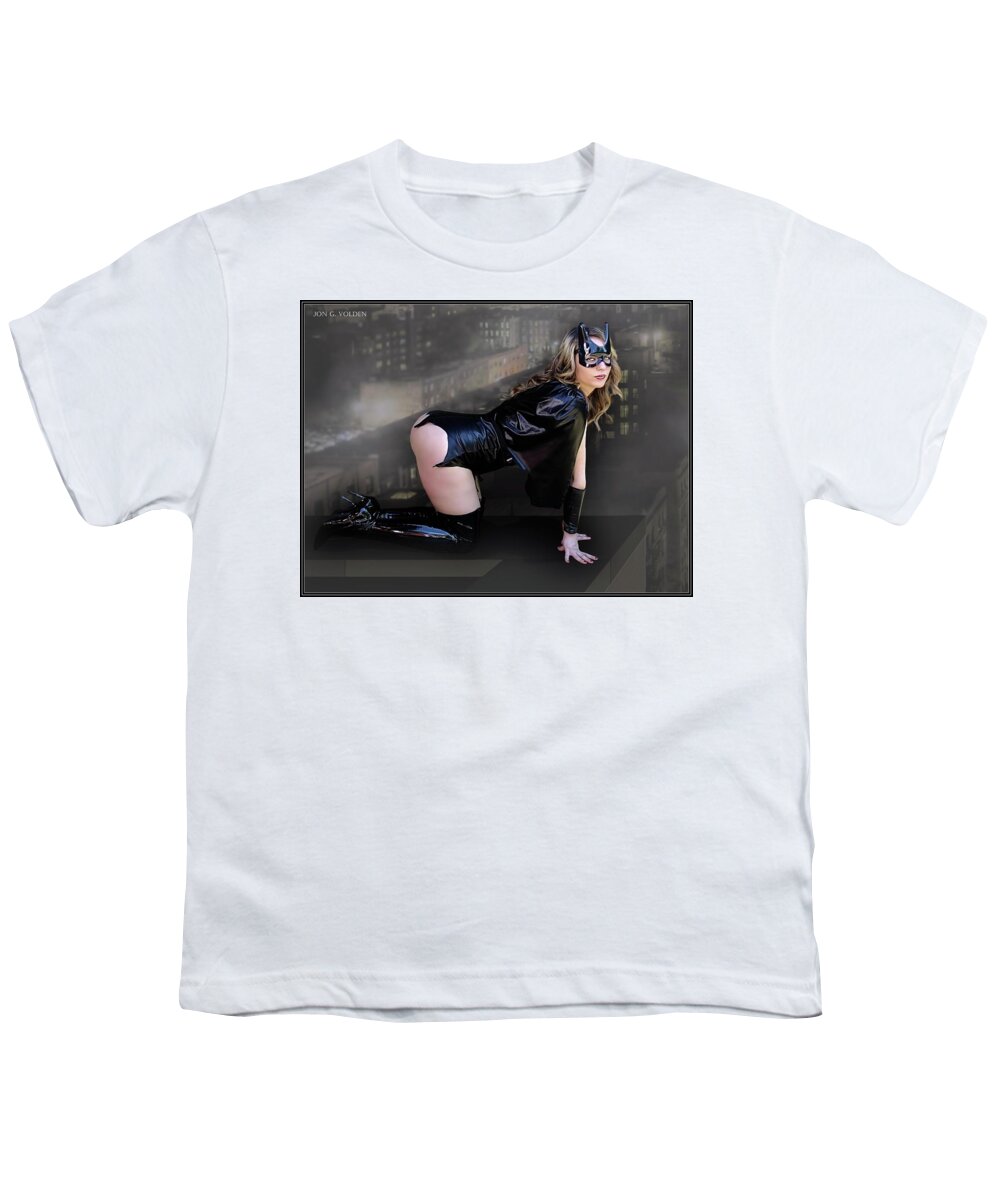 Bat Woman Youth T-Shirt featuring the photograph Bat Near The Edge by Jon Volden