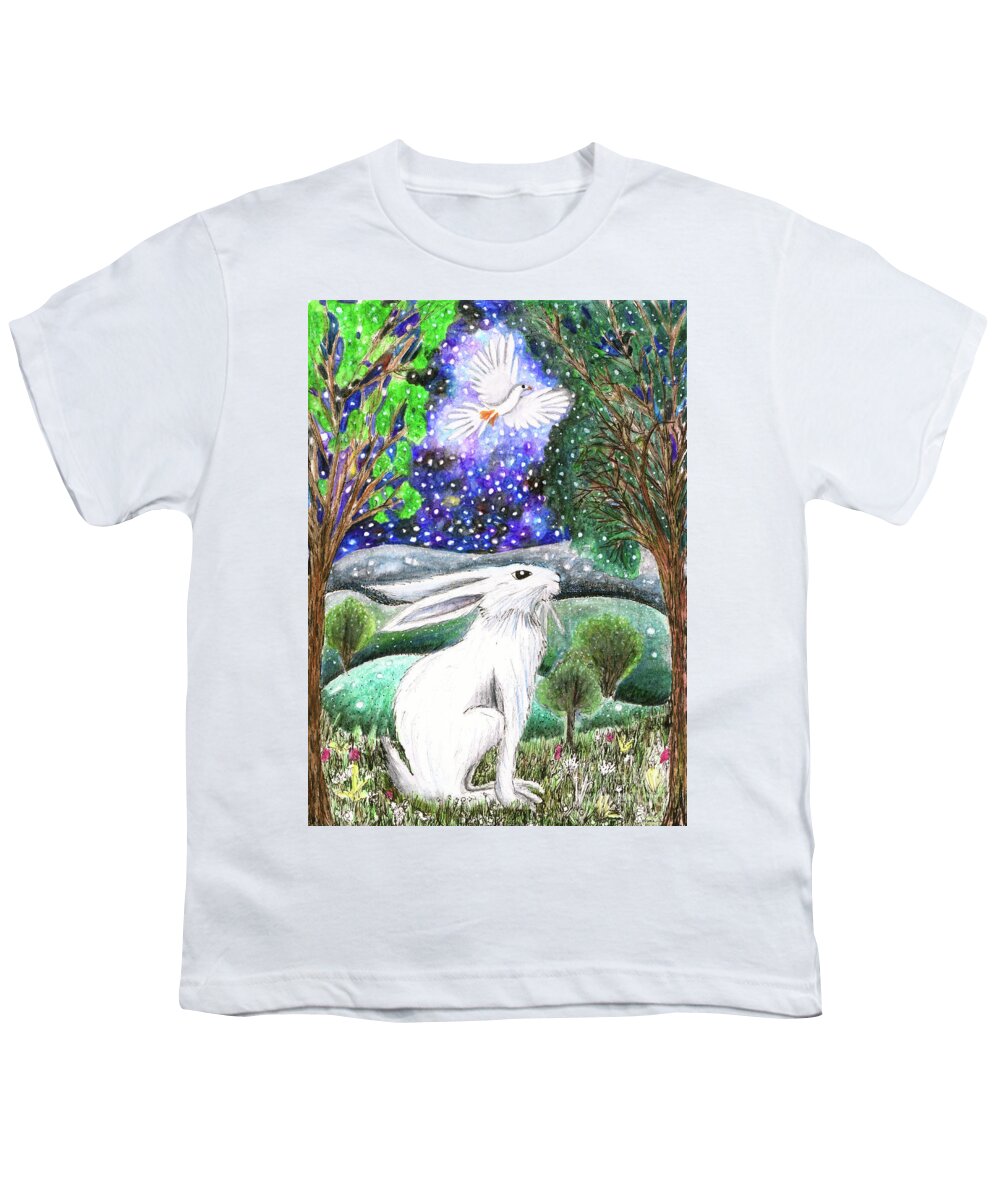 Lise Winne Youth T-Shirt featuring the painting Between the Trees by Lise Winne