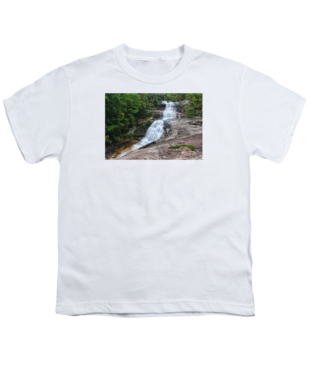 Big Falls Youth T-Shirt featuring the photograph Big Falls - From the Ledge by Chris Berrier