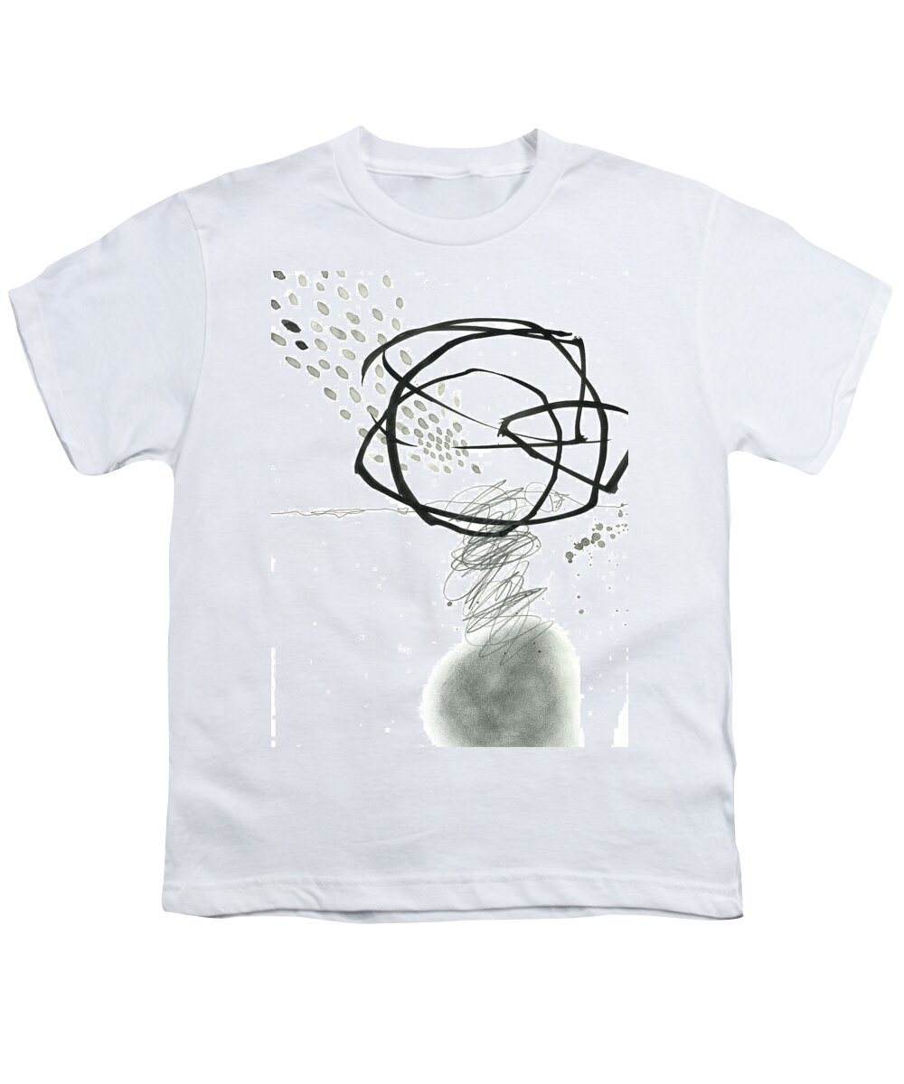Drawing Youth T-Shirt featuring the painting Black and White # 10 by Jane Davies