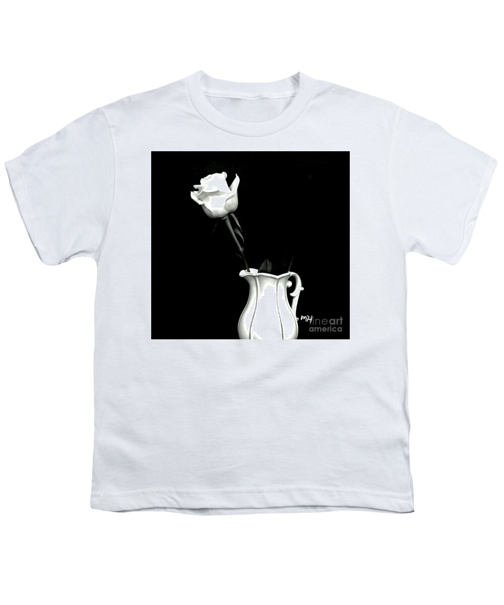 Photo Youth T-Shirt featuring the photograph Black and White Rose Three by Marsha Heiken