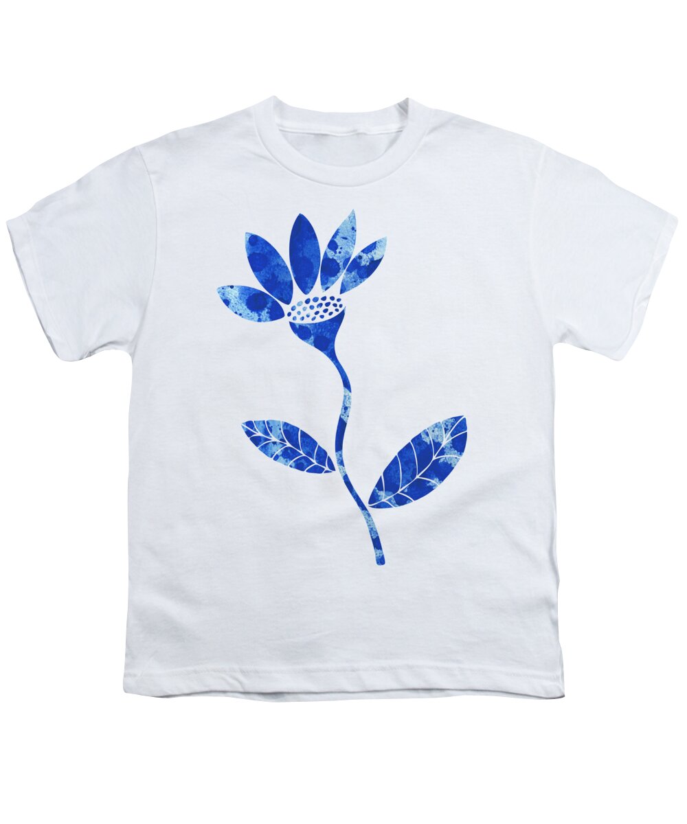 Blue Youth T-Shirt featuring the painting Blue Flower by Frank Tschakert