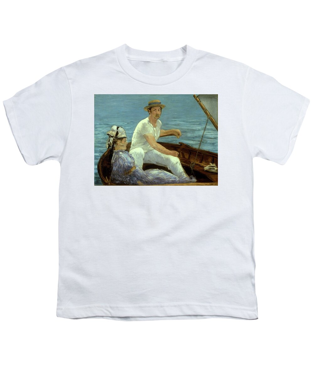 Boating Youth T-Shirt featuring the painting Boating by MotionAge Designs