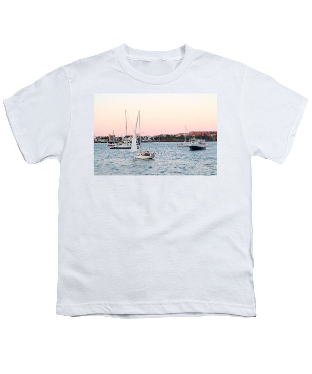 Boston Youth T-Shirt featuring the photograph Boston Harbor View by SR Green
