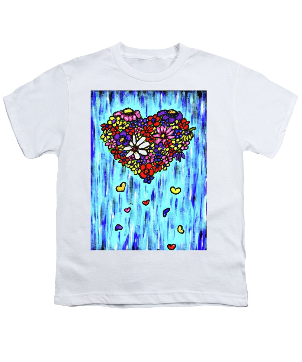 Flowers Youth T-Shirt featuring the painting Bouquet by Meghan Elizabeth