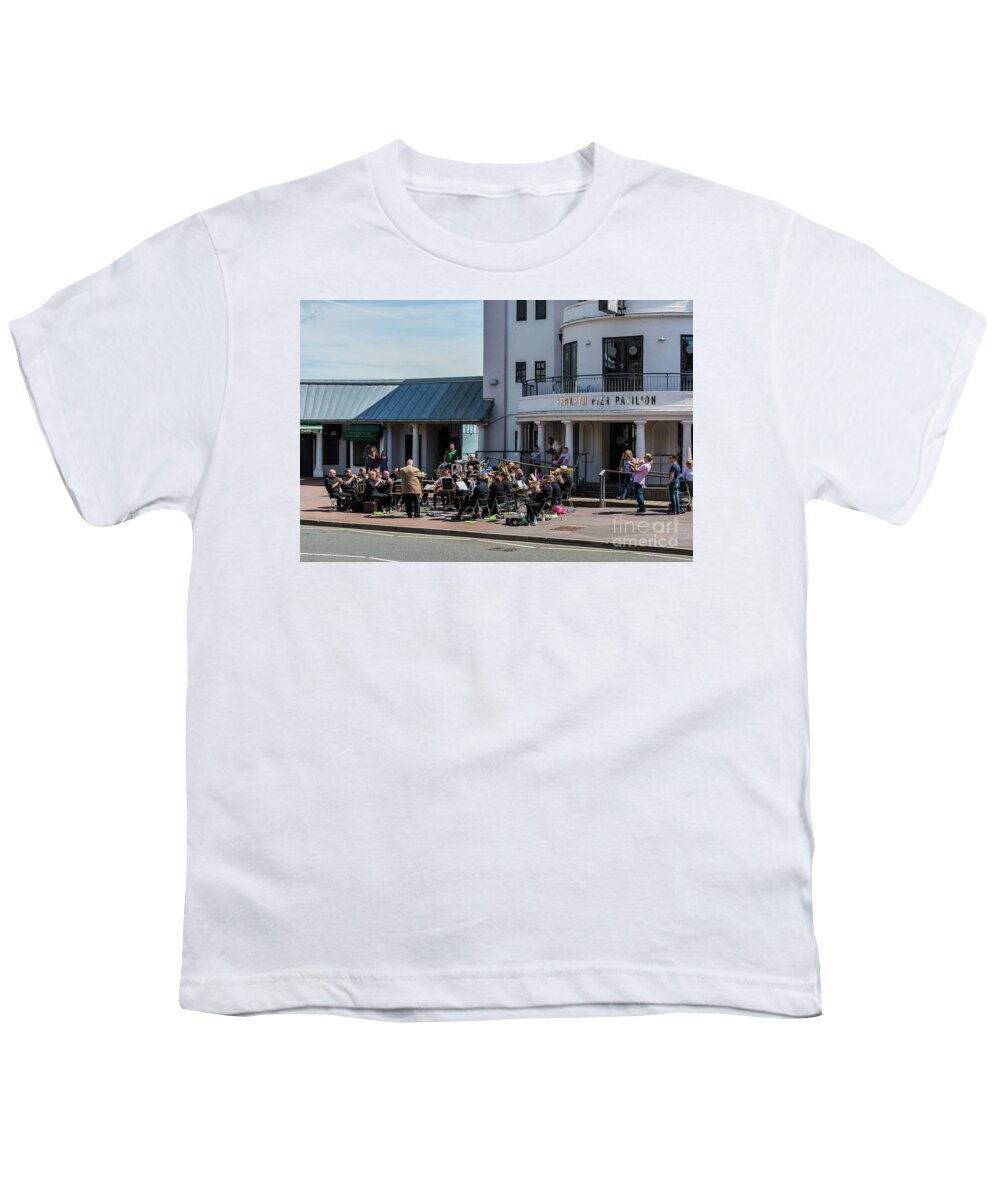 Vale Of Glamorgan Brass Band Youth T-Shirt featuring the photograph Brass Band At The Pier by Steve Purnell