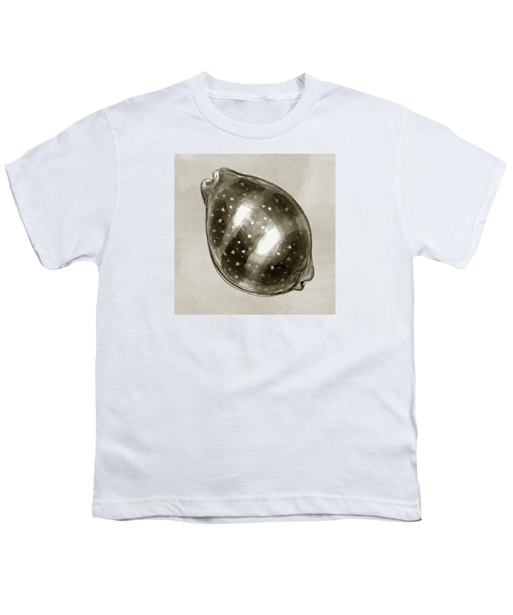 Seashell Youth T-Shirt featuring the painting Calf Cowrie by Judith Kunzle