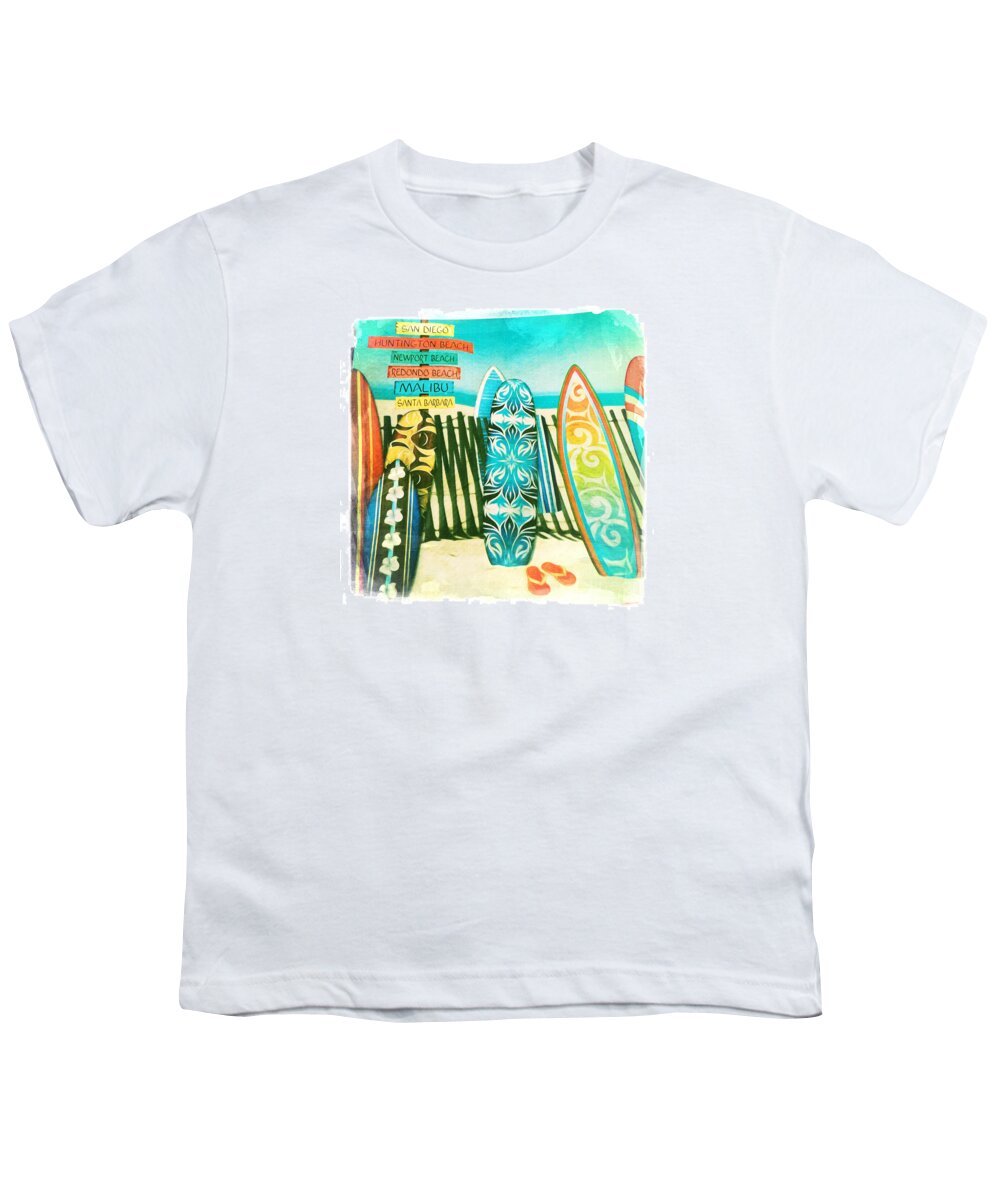 California Surfboards Youth T-Shirt featuring the photograph California Surfboards by Nina Prommer