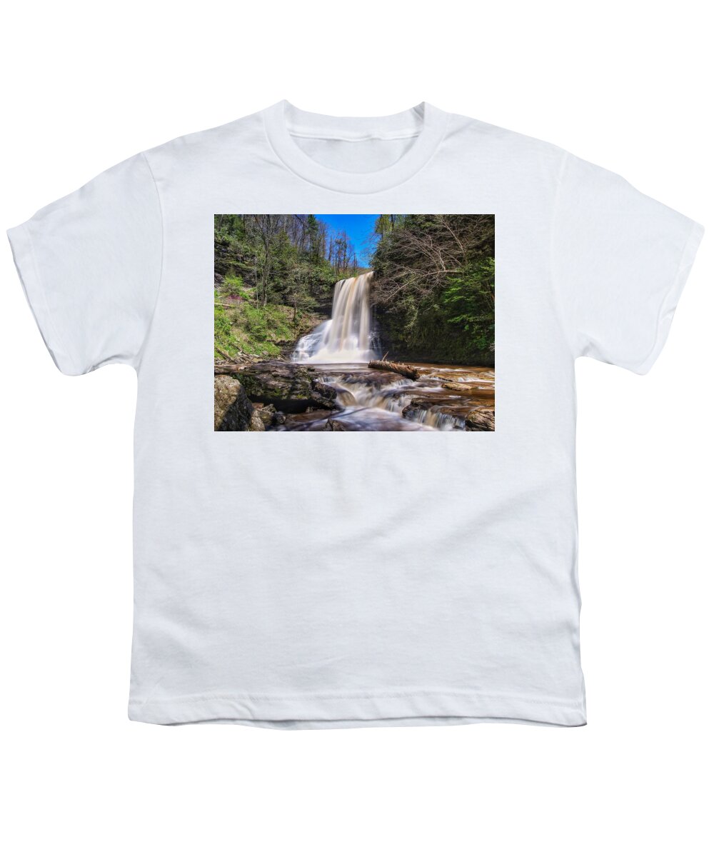 Cascade Falls Youth T-Shirt featuring the photograph Cascade Falls in Spring by Chris Berrier