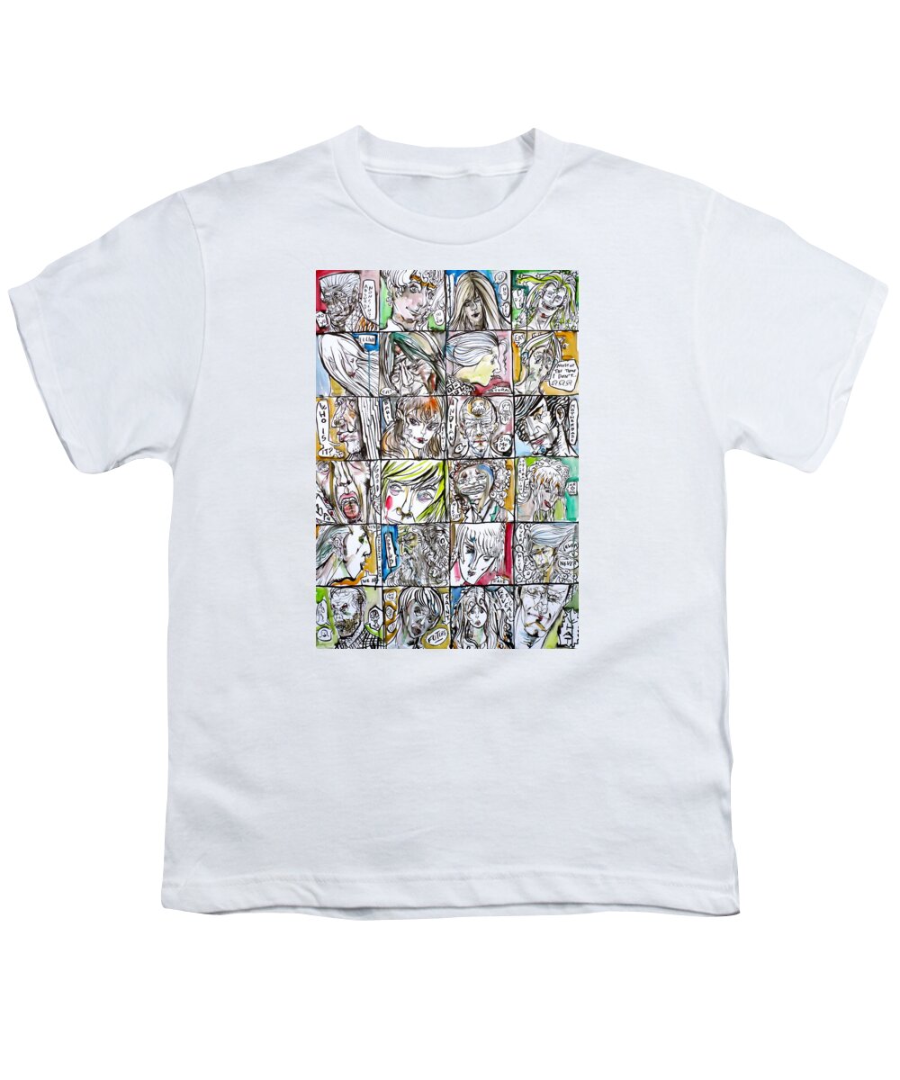 Young Youth T-Shirt featuring the painting Celebrities From Other Worlds by Fabrizio Cassetta