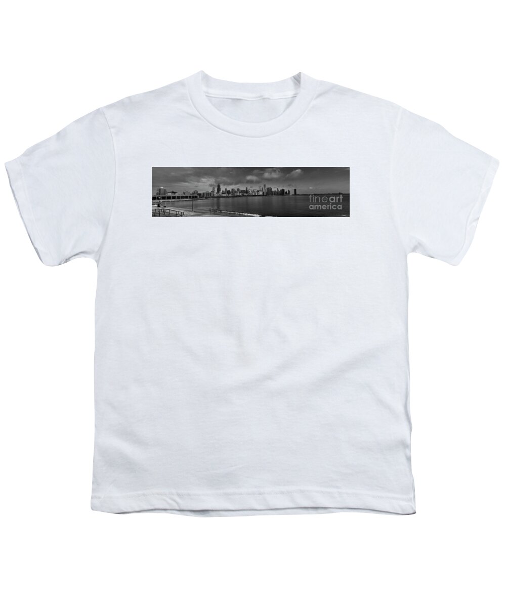Adler Planetarium Youth T-Shirt featuring the photograph Chicago Skyline from Adler by David Bearden