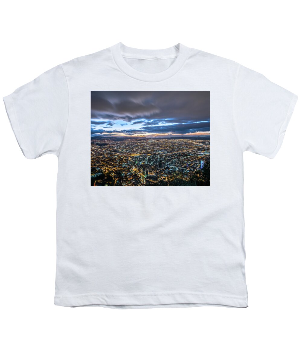 Bogota Youth T-Shirt featuring the photograph City of Bogota by Jaime Mercado