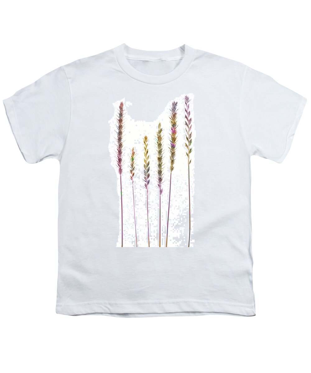 Grasses Youth T-Shirt featuring the digital art Colorful Grasses by Sandra Foster