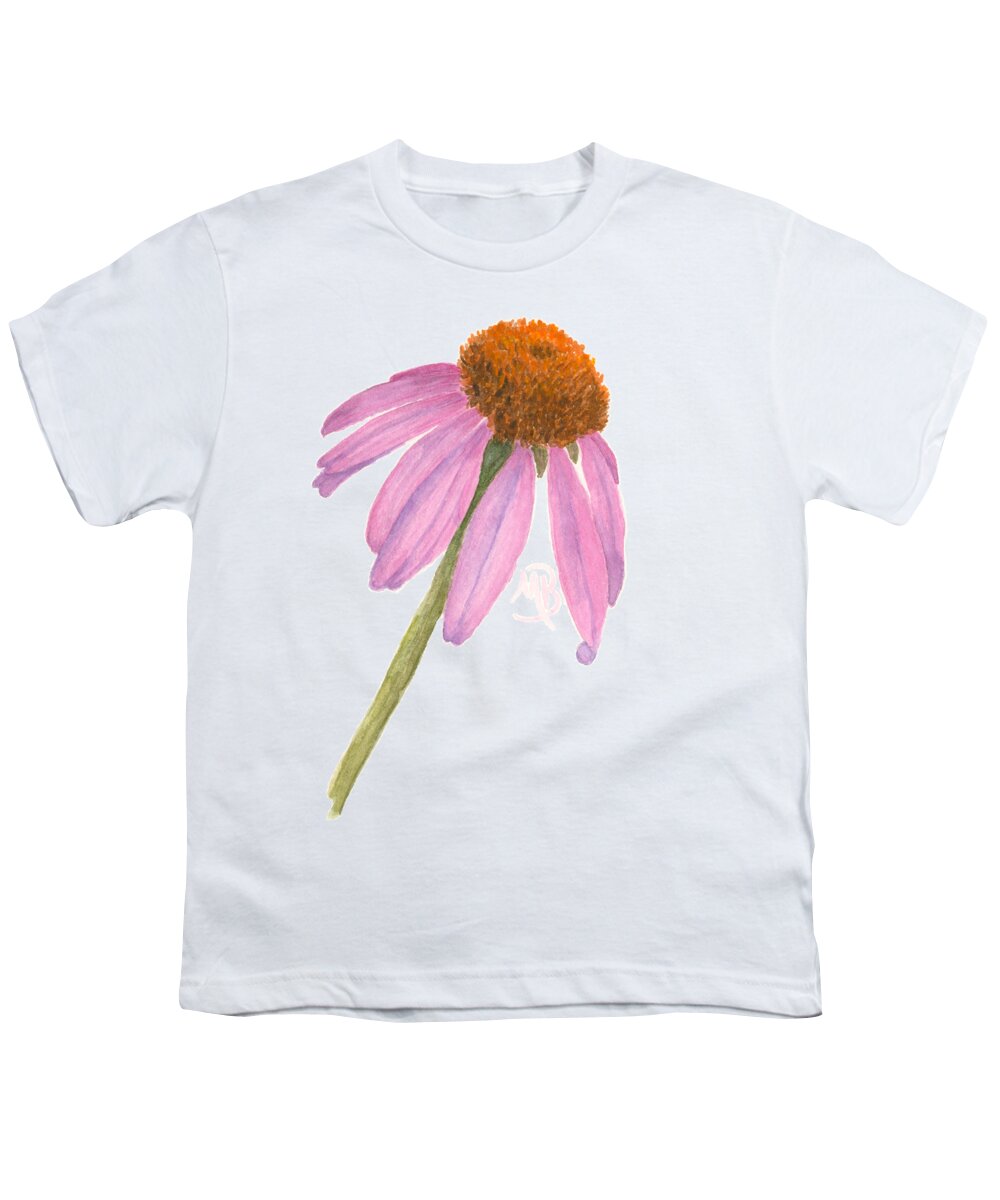 Flower Youth T-Shirt featuring the painting Coneflower by Monica Burnette