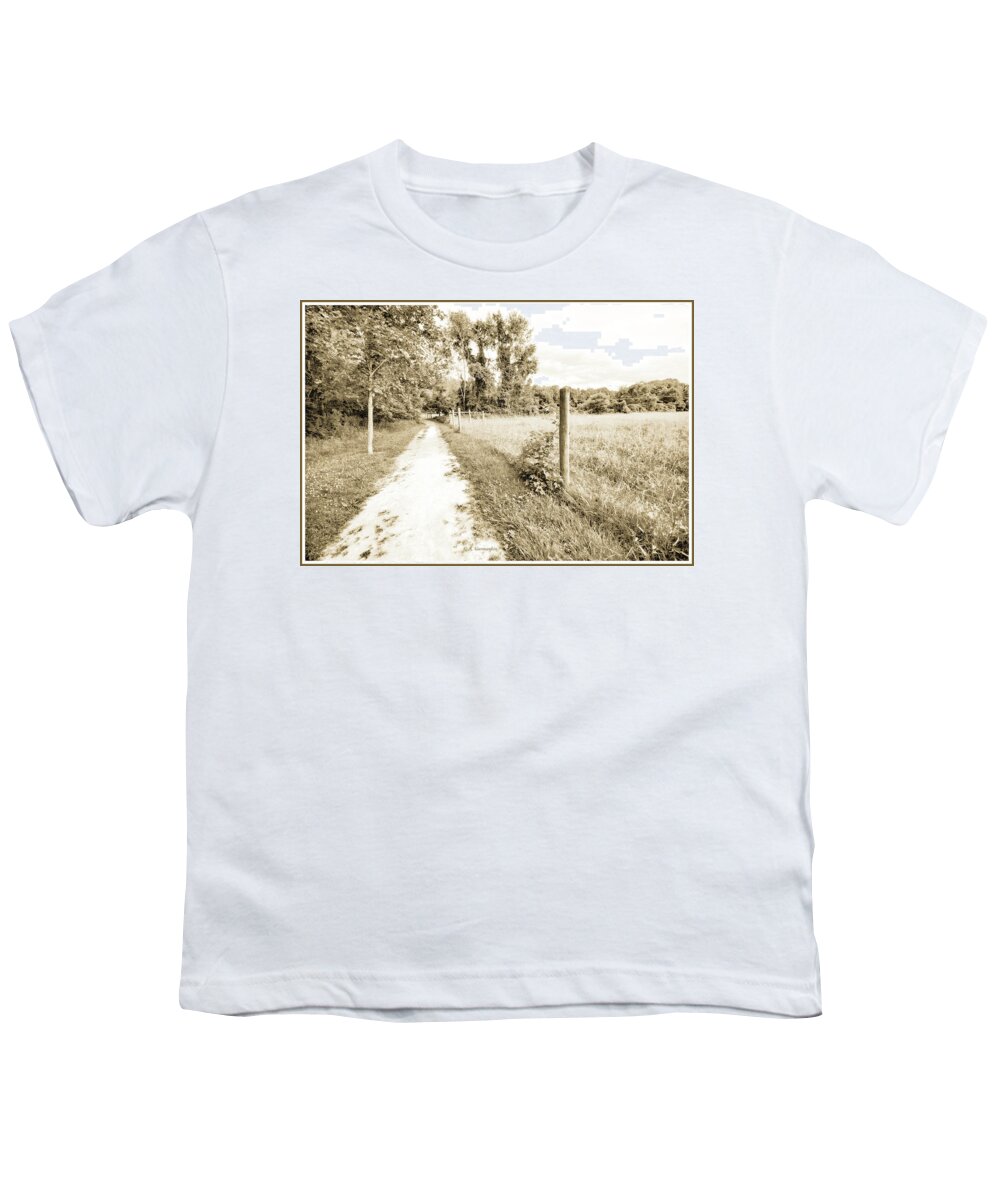 Country Youth T-Shirt featuring the photograph Country Path Along a Cow Pasture by A Macarthur Gurmankin
