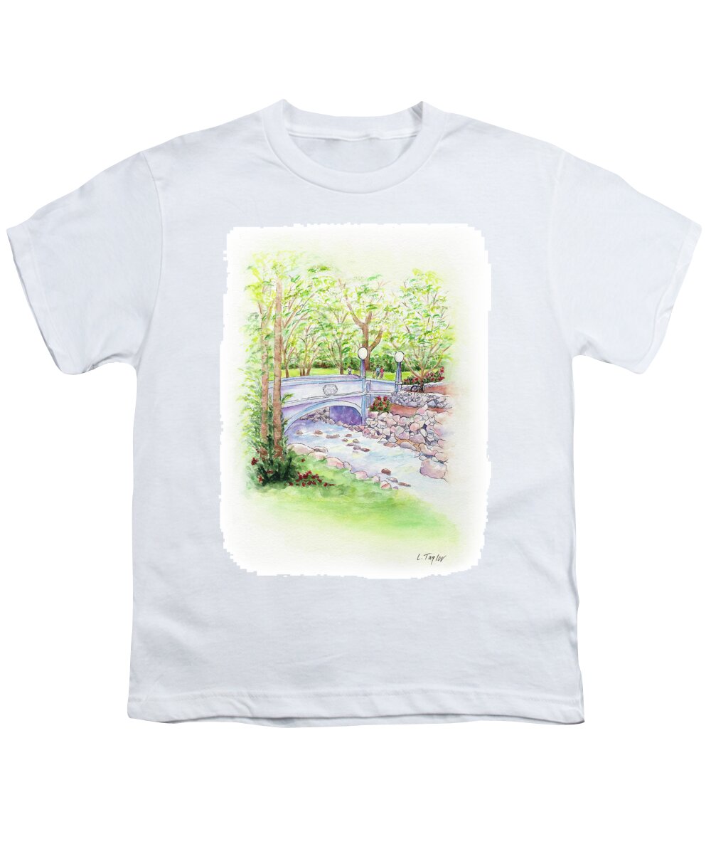 Park Youth T-Shirt featuring the painting Creekside by Lori Taylor