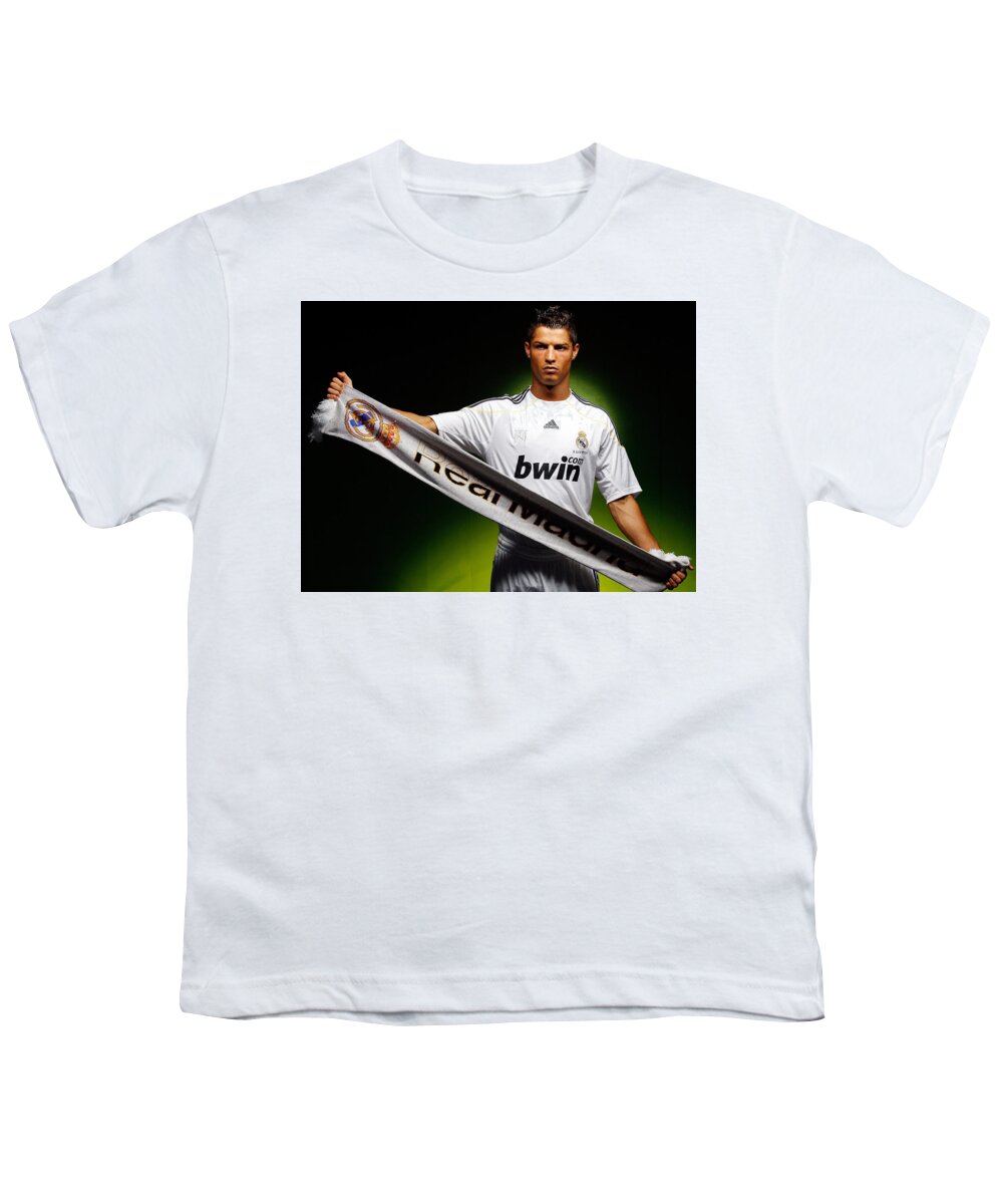 Cristiano Ronaldo Youth T-Shirt featuring the photograph Cristiano Ronaldo by Jackie Russo