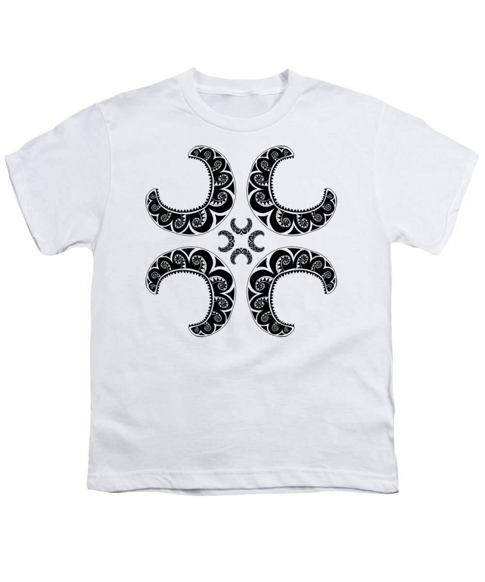 Cross Youth T-Shirt featuring the digital art Cross maori style by Piotr Dulski