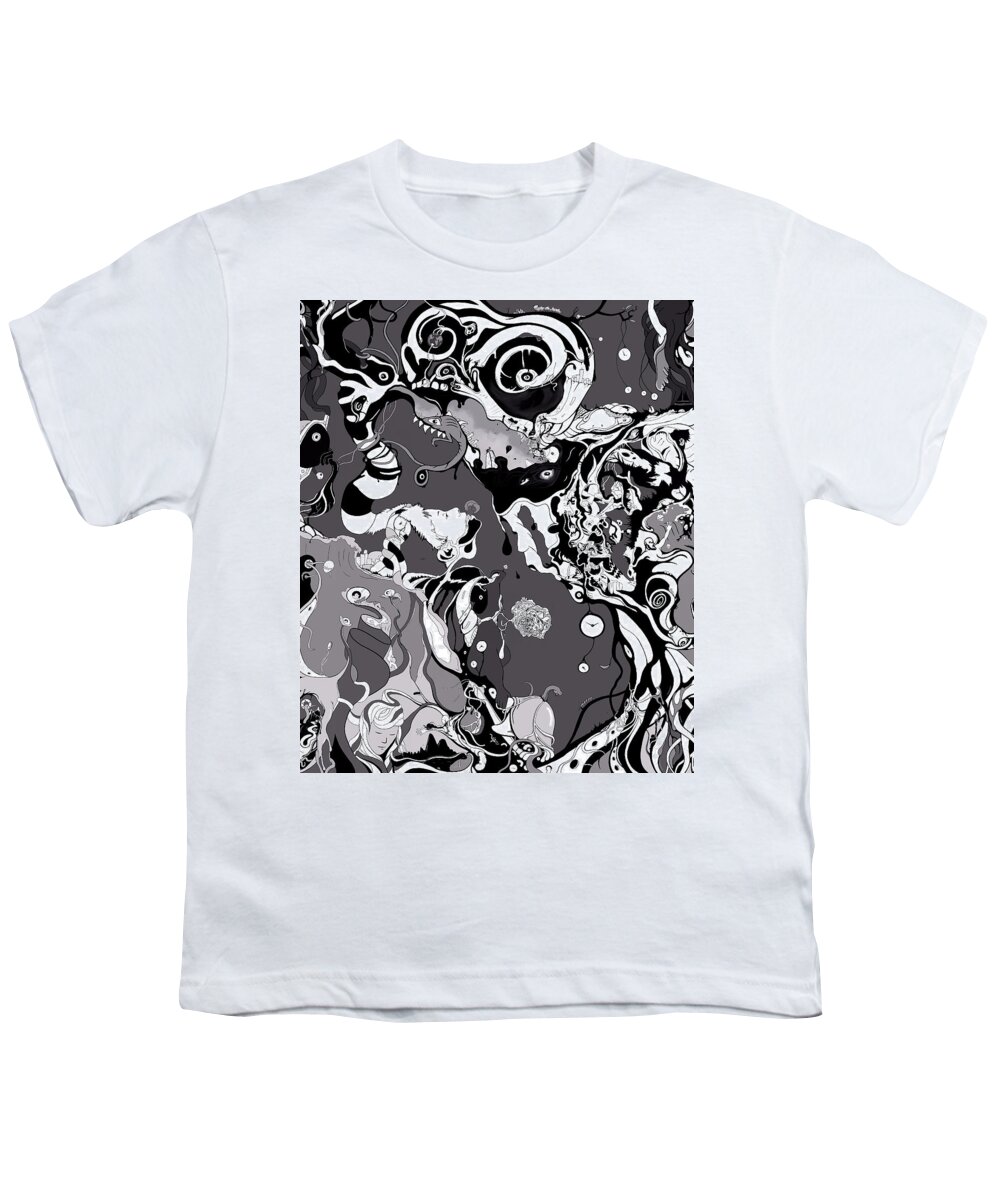 Grapevine Wall Youth T-Shirt featuring the drawing Custom Cut Selection 01 by Craig Tilley