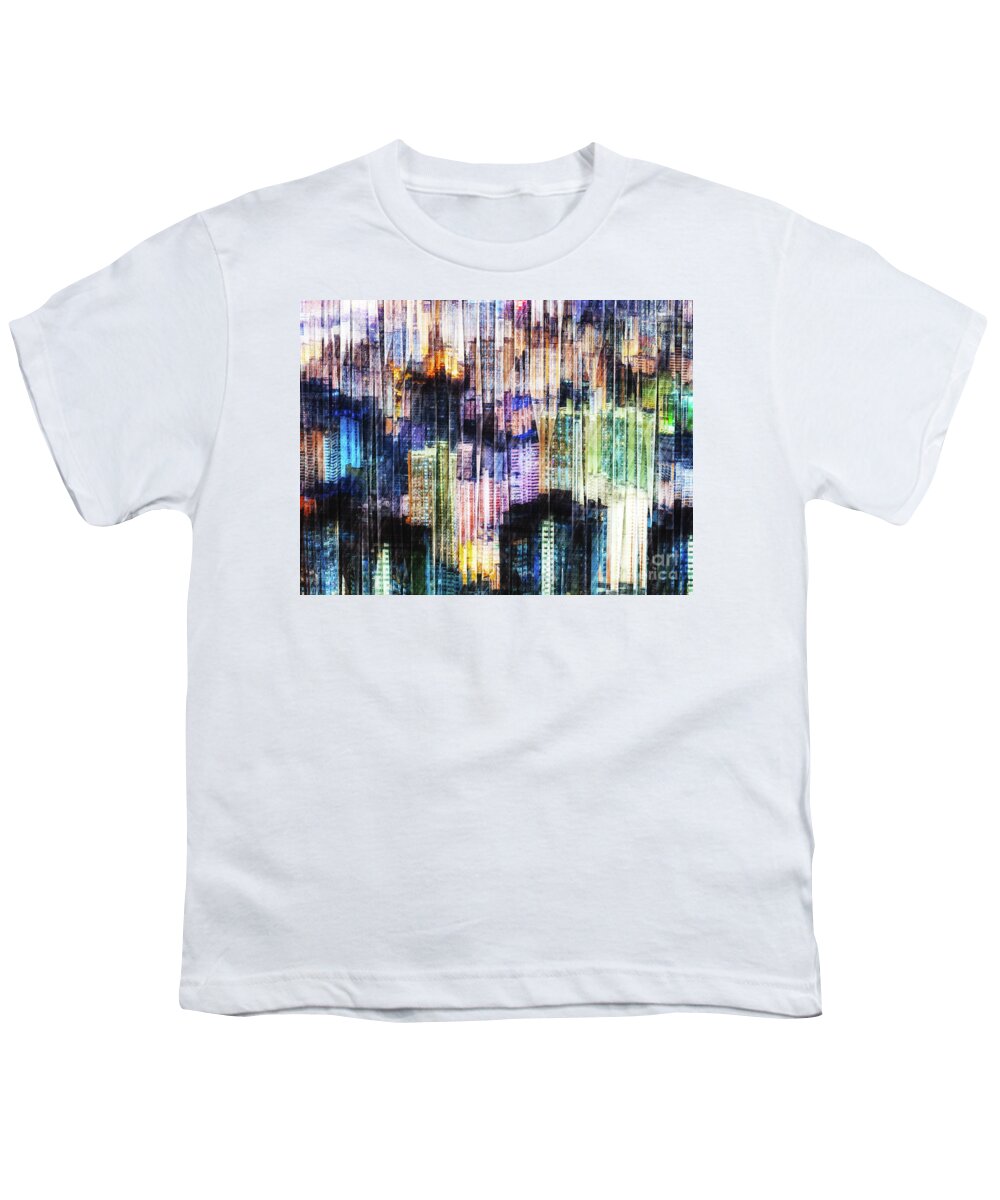 Photography Youth T-Shirt featuring the digital art Dense Urban Structures by Phil Perkins