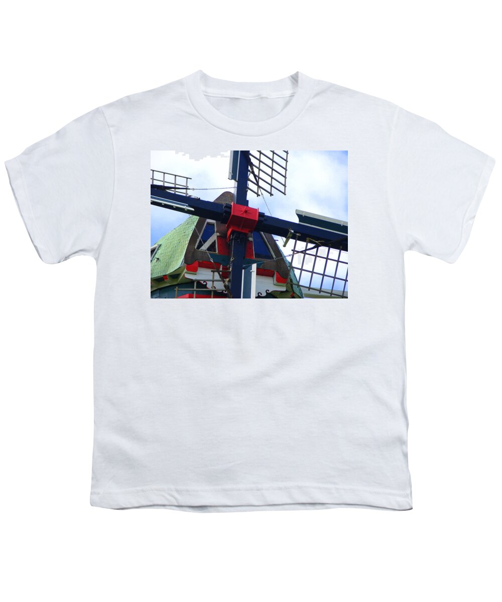 Dezwaan Youth T-Shirt featuring the photograph DeZwaan Windmill Holland Michigan by Michelle Calkins