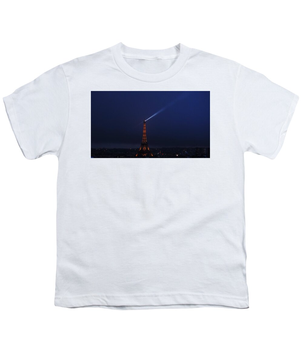 Europe Youth T-Shirt featuring the photograph Eiffel Tower Spotlight Paris France 2 by Lawrence S Richardson Jr