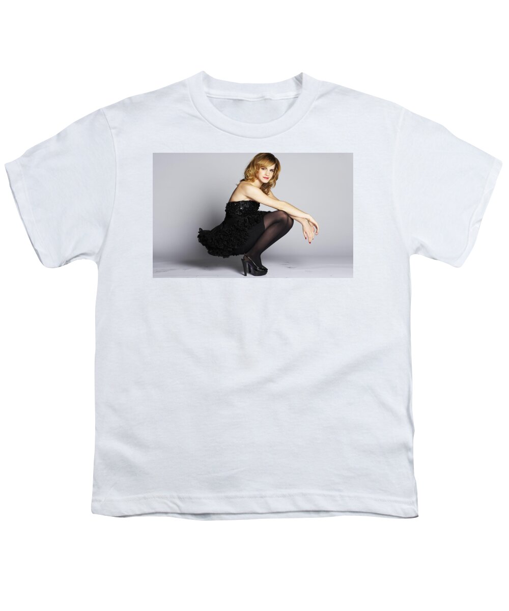 Emma Watson Youth T-Shirt featuring the photograph Emma Watson by Jackie Russo
