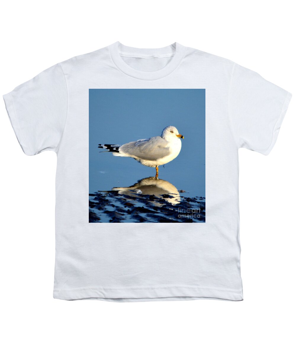 Gull Youth T-Shirt featuring the photograph Feathered Float by Dani McEvoy