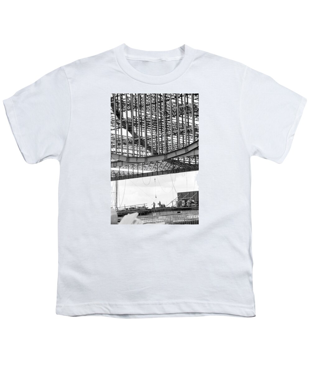 Downtown Minneapolis Youth T-Shirt featuring the photograph Federal Reserve construction by Mike Evangelist