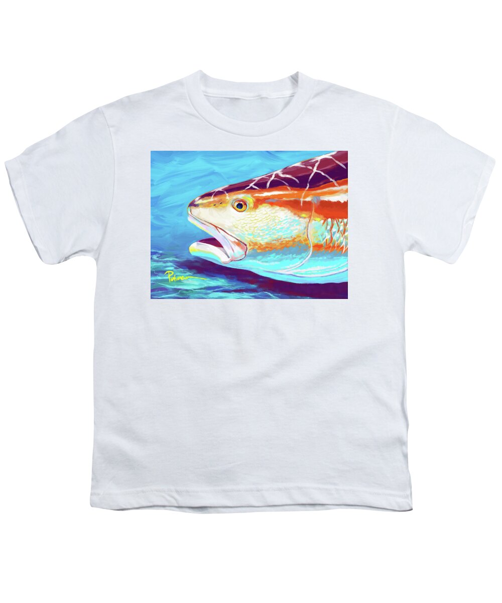 Red Drum Youth T-Shirt featuring the digital art Fire and Ice by Kevin Putman