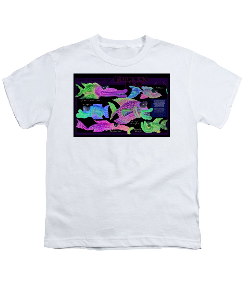 Fish Youth T-Shirt featuring the digital art Fishes of Cartoona Bay Poster by Tim Nyberg