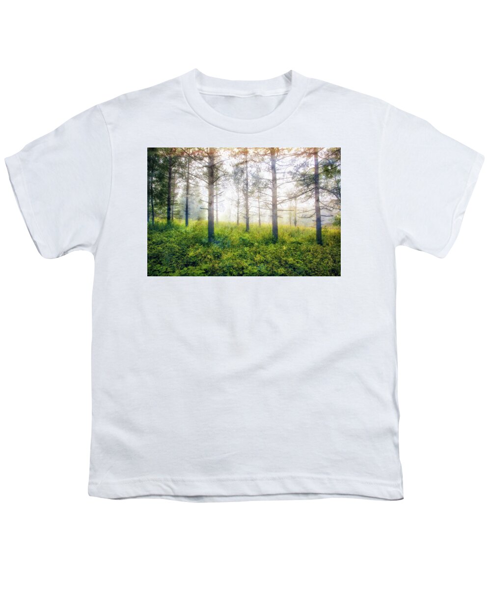 Jennifer Rondinelli Reilly Youth T-Shirt featuring the photograph Foggy Woods - Wisconsin by Jennifer Rondinelli Reilly - Fine Art Photography