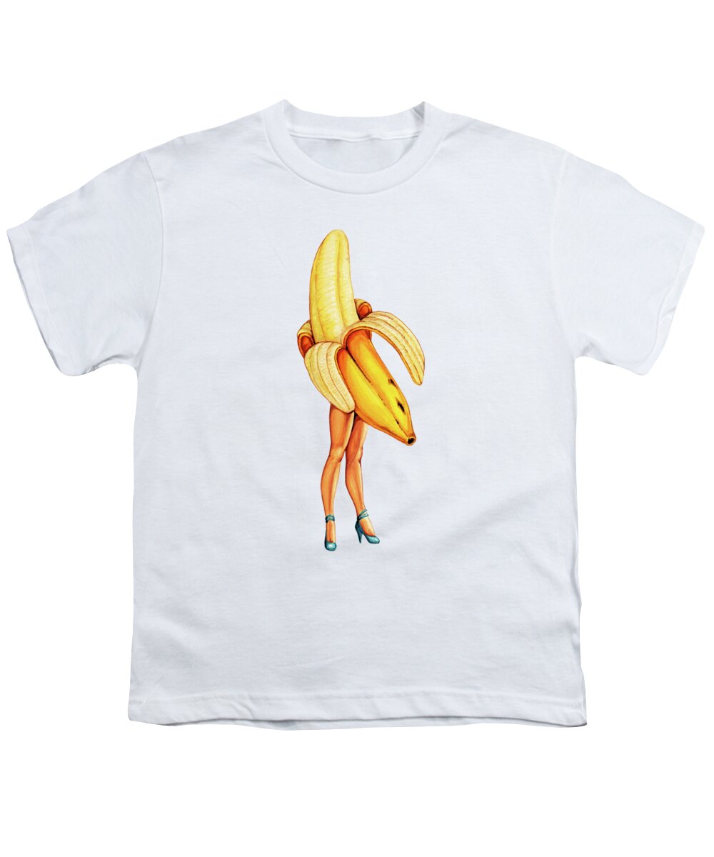 #faatoppicks Youth T-Shirt featuring the painting Fruit Stand - Banana by Kelly Gilleran