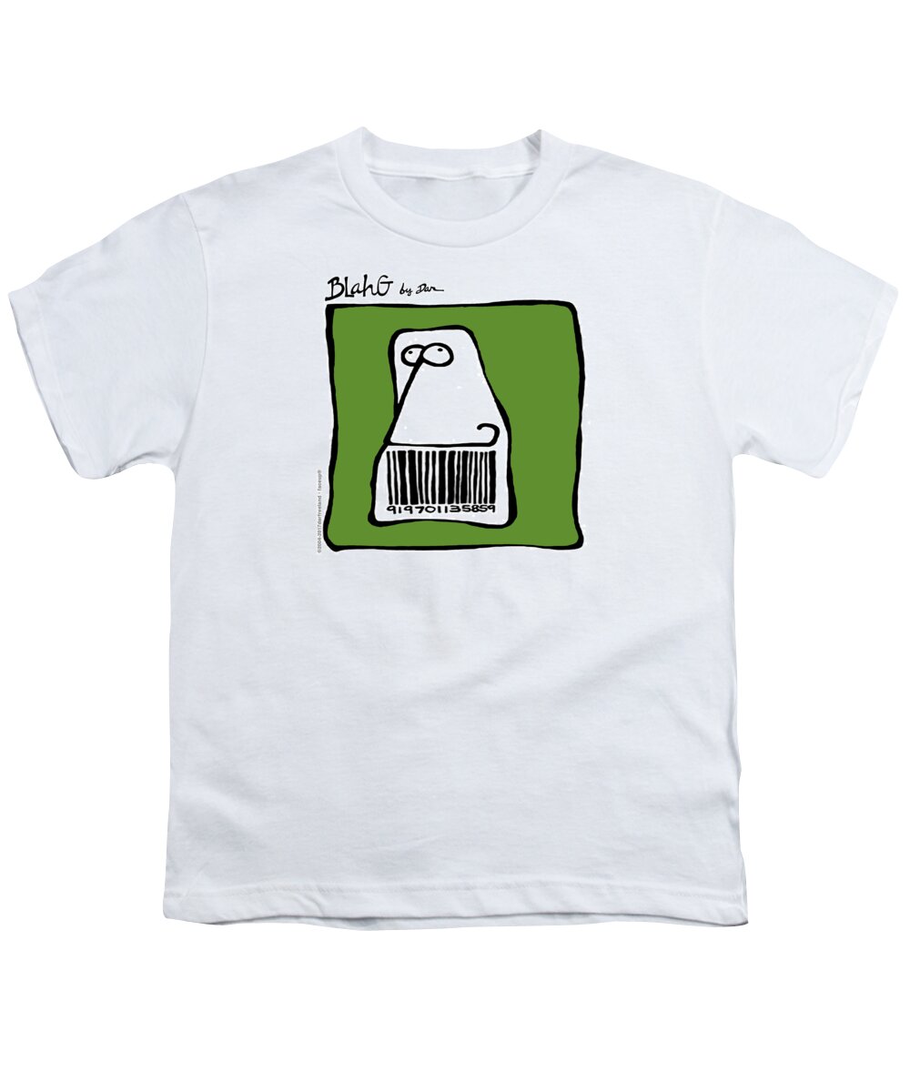 Face Up Youth T-Shirt featuring the drawing Barcode by Dar Freeland