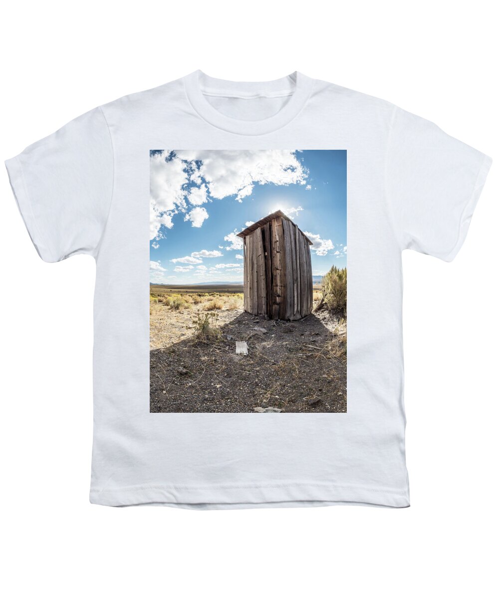 Fall Youth T-Shirt featuring the photograph Ghost town outhouse by Martin Gollery
