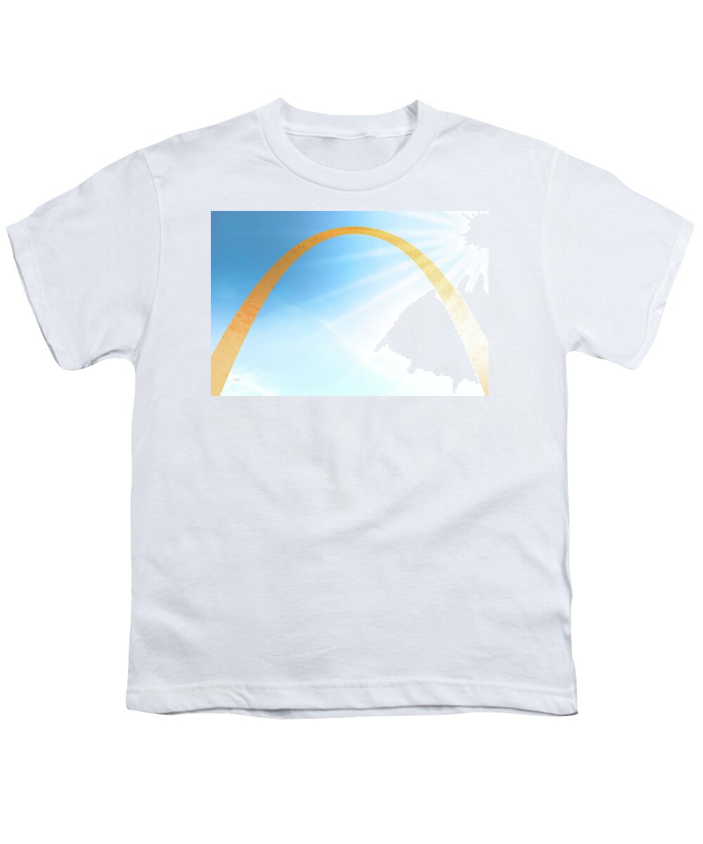 Gateway Arch Youth T-Shirt featuring the photograph Golden Arch by Spencer McDonald