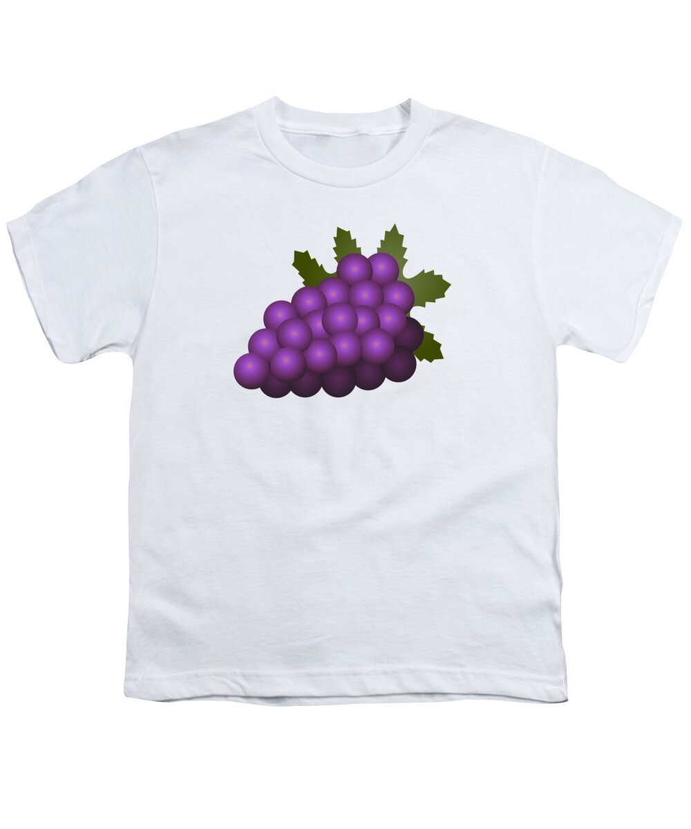 3d Youth T-Shirt featuring the digital art Grapes fruit by Miroslav Nemecek