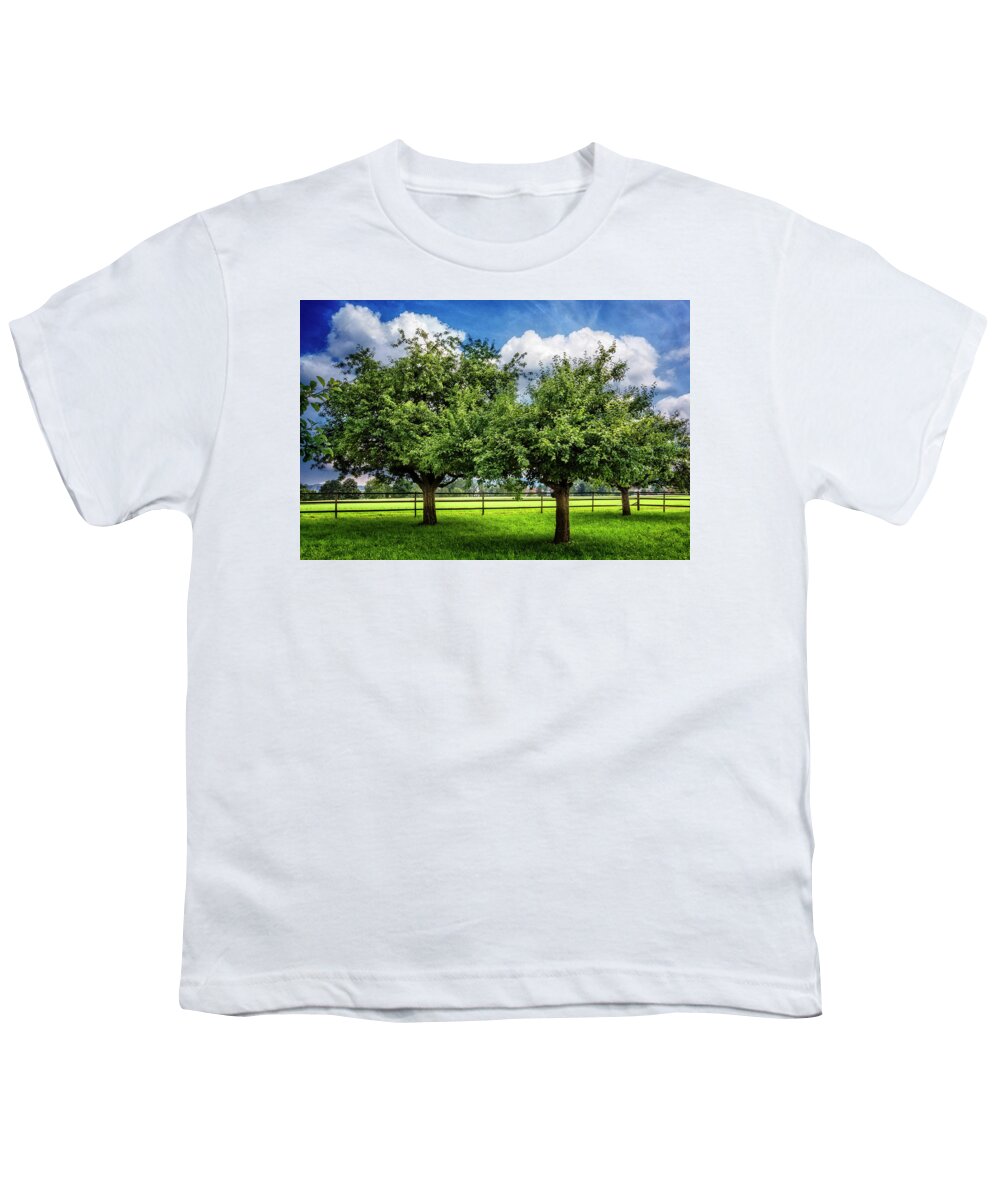 Appalachia Youth T-Shirt featuring the photograph Green Summer Pastures by Debra and Dave Vanderlaan