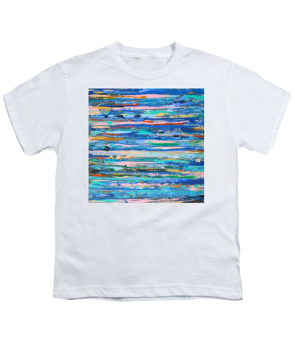 Water Youth T-Shirt featuring the painting Harbour lights- LARGE WORK by Angie Wright