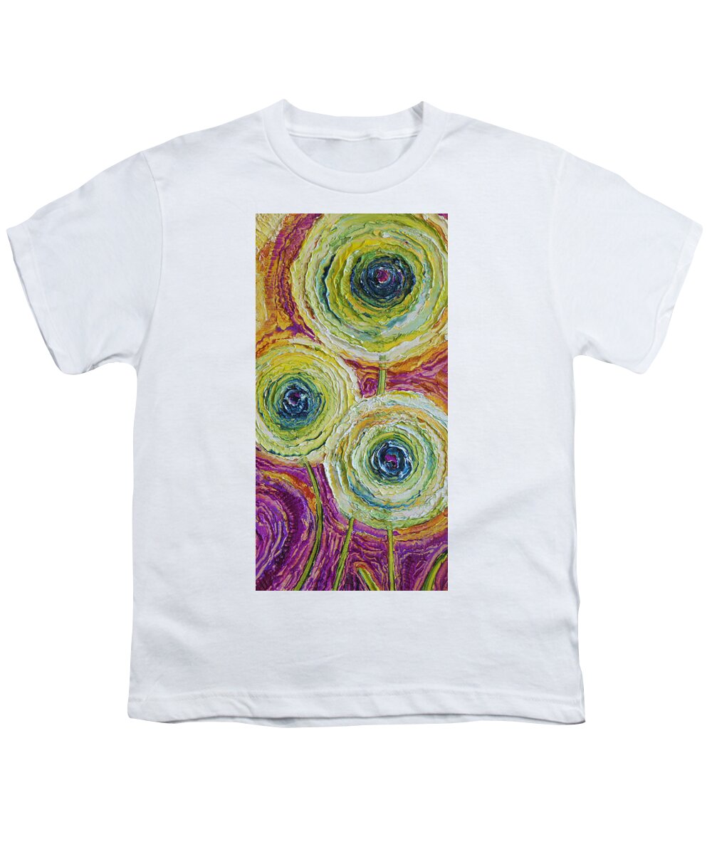 Flowers In Heaven Youth T-Shirt featuring the painting Heaven's Flowers by Paris Wyatt Llanso
