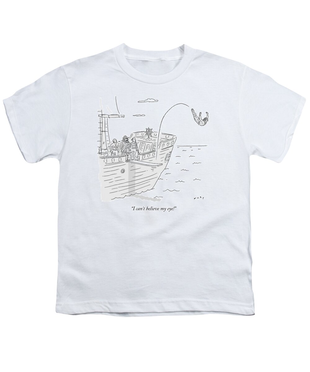 i Can't Believe My Eye! Youth T-Shirt featuring the drawing I can't believe my eye by Kim Warp
