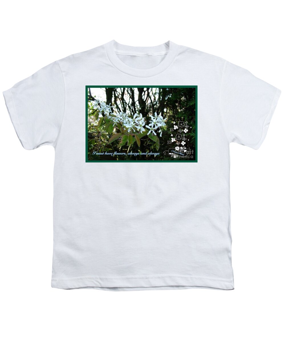 June Berries Youth T-Shirt featuring the photograph I Must Have Flowers in June by Joan-Violet Stretch