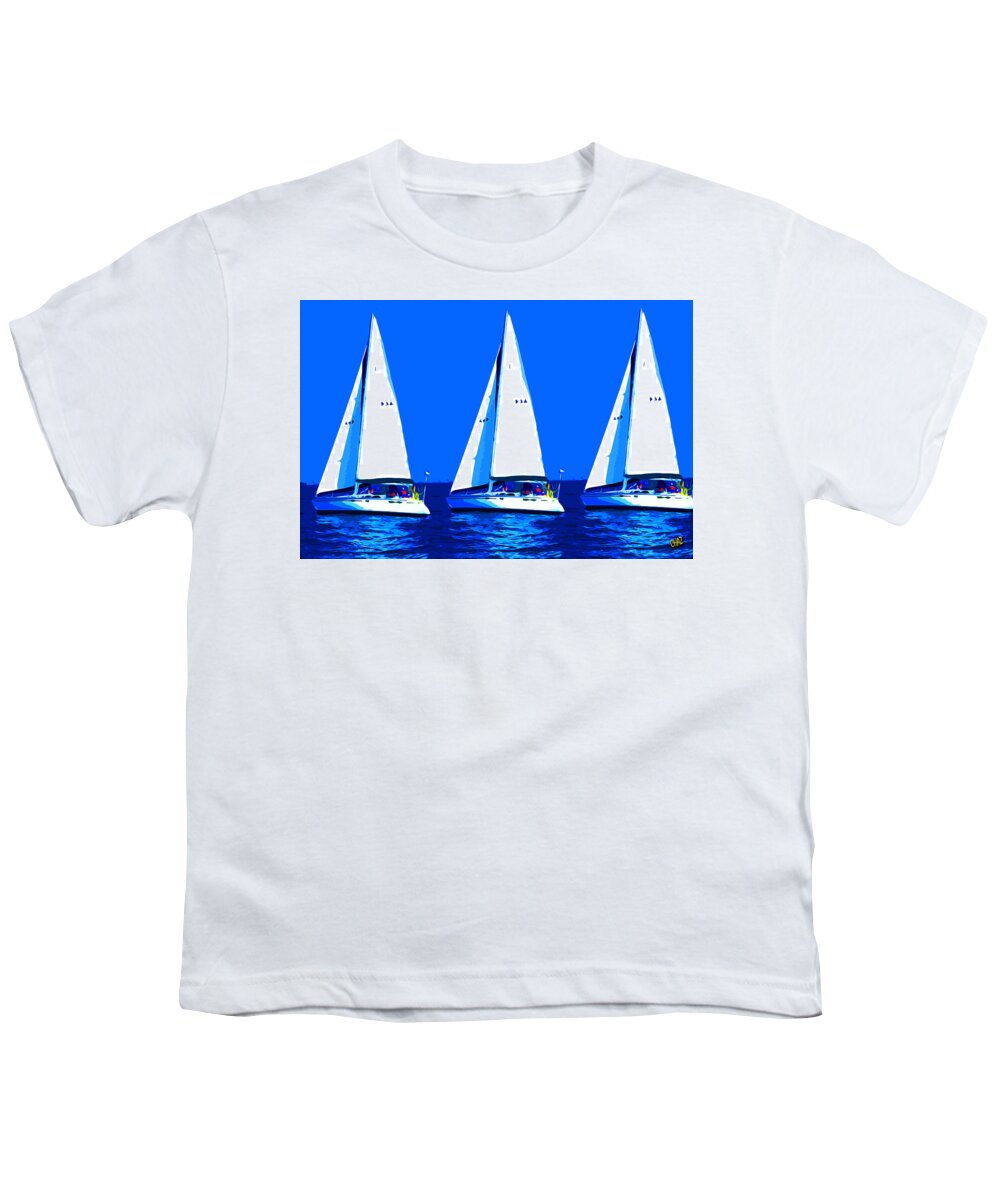 Boats Youth T-Shirt featuring the painting I Saw Three Ships A'Sailing by CHAZ Daugherty