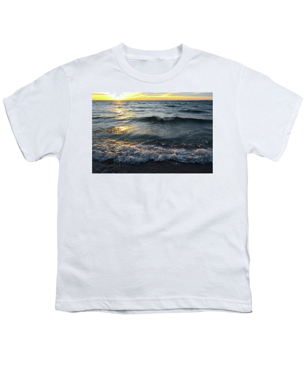 Abstract Youth T-Shirt featuring the photograph Ice Crystal Waves Three by Lyle Crump